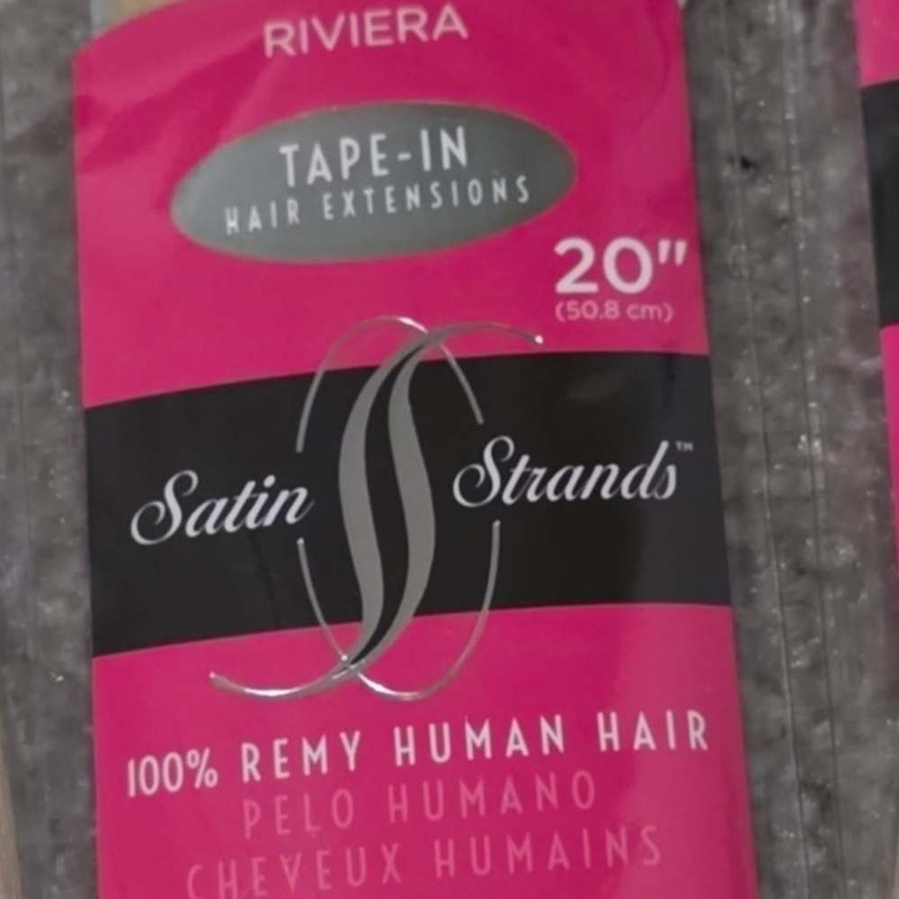 Riviera Satin Strands Tape-In Hair Extensions - Bright Pink 20"